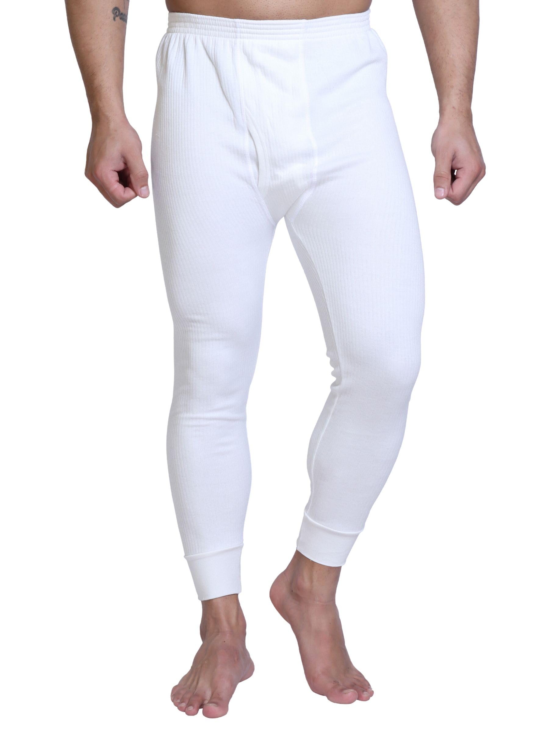 axys Men's Bottom Wear Cotton Thermal | Winter Innerwear for Men | Ultra Soft | Body Warmer, Light Weight | Base Layer Set for Cold Weather (White, 110/3XL)-picture-30