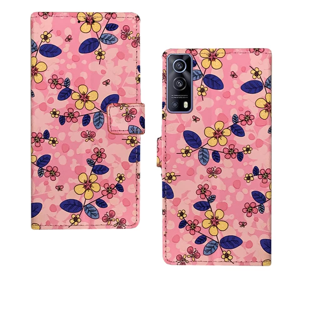 Pinaaki Enterprises IQOO Z3 Flip Case | Premium Leather Finish Flip Cover |Designer Printed Flip Cover for IQOO Z3 - Pink Flowers (B0BHR6CKR9) Amazon Price History, Amazon Price Tracker