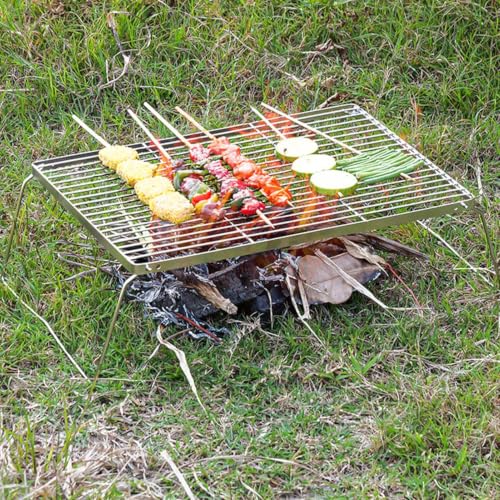 Rejilla para parrilla de acero inoxidable regulable y resistente para barbacoas exteriores 4