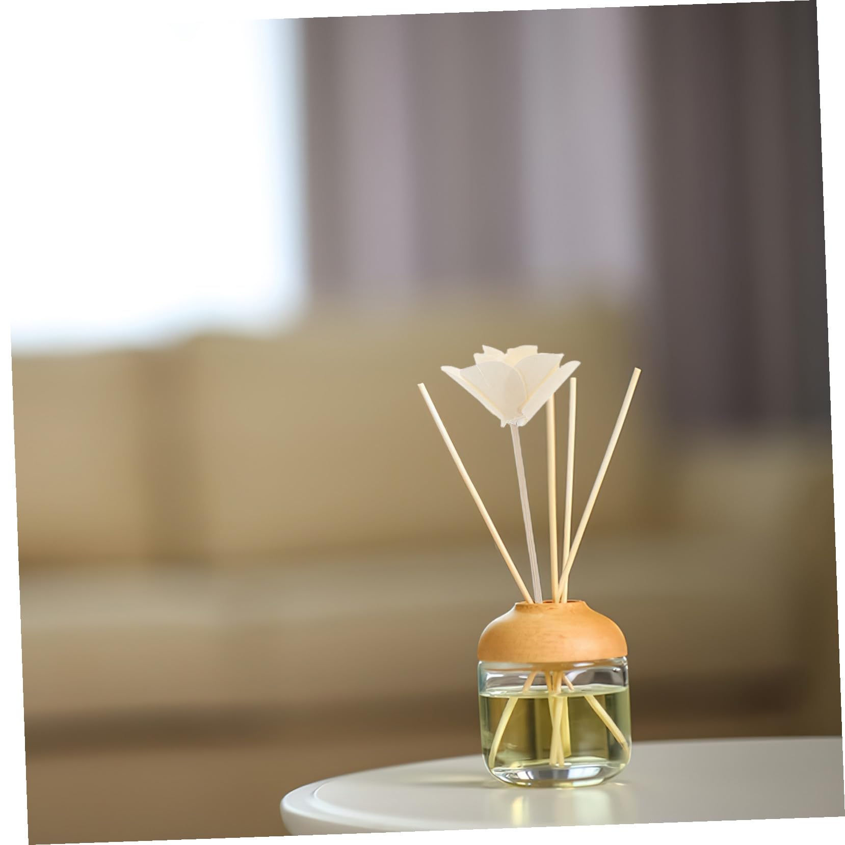 Cabilock 6pièces Bâtonnets Diffuseurs de Parfum Rotin Artificiel Couleur Beige pour Décoration Maison du Bureau Recharge pour Diffuseur Huiles Essentielles