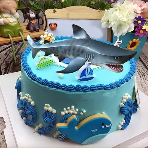 Miniatura 30 de EOIVSH Mosasaurus - Juguete grande de Mosasaurio gigante de pretector oceánico, mordiendo un pterosaurio, monstruo marino prehistórico, figura