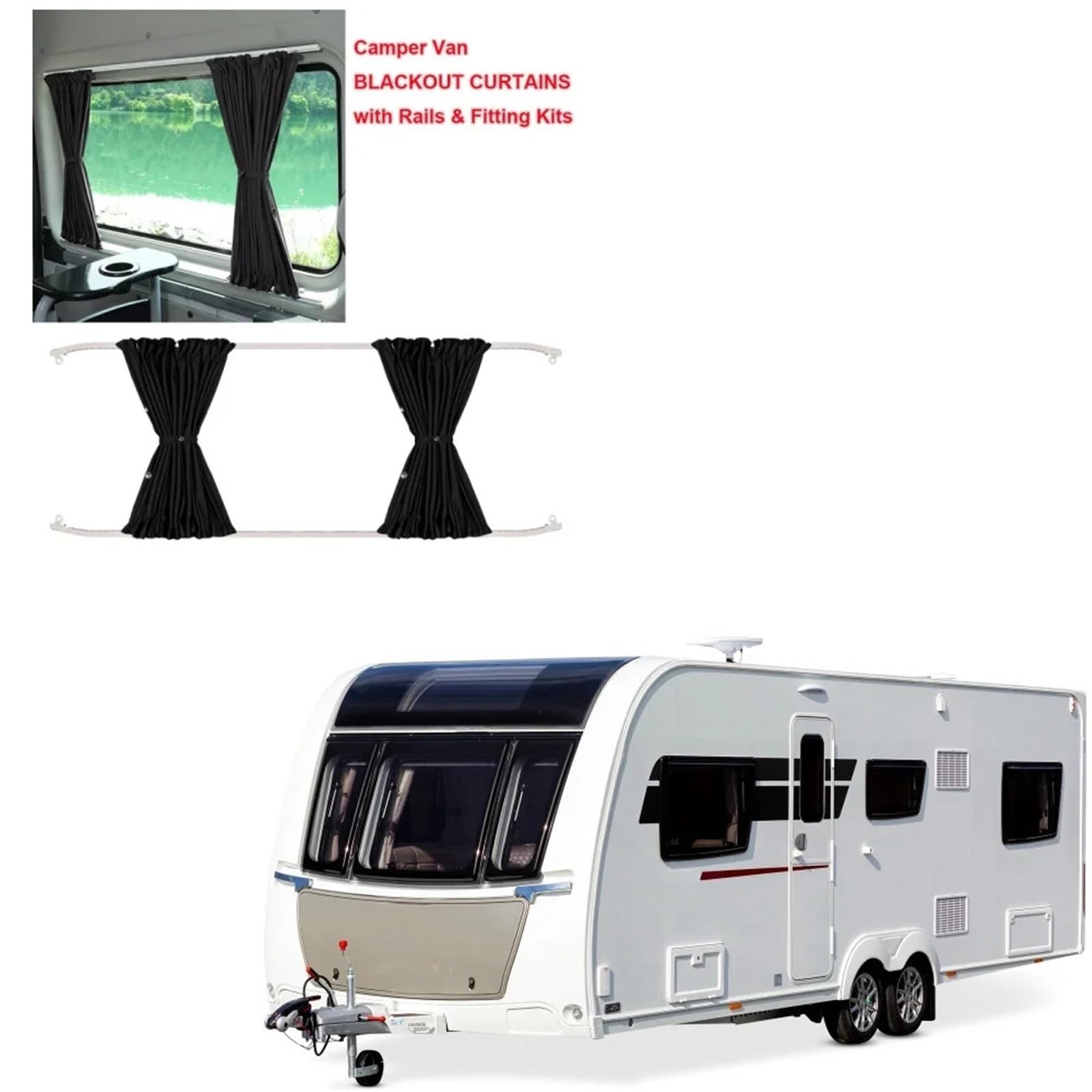 Tende oscuranti universali per camper e camper, 140 cm, guide dritte Privacy Sune per camper e barca (55 cm), accessori interni ideali