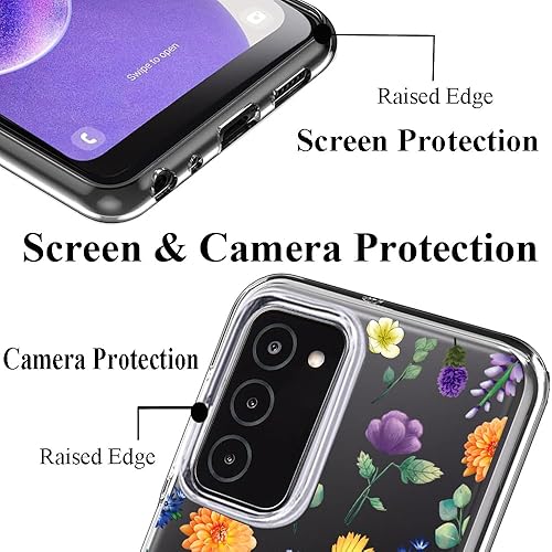 Miniatura 2 de Unov Funda compatible con Galaxy A03s transparente con diseño de TPU suave, absorción de golpes, diseño delgado en relieve, funda protectora para