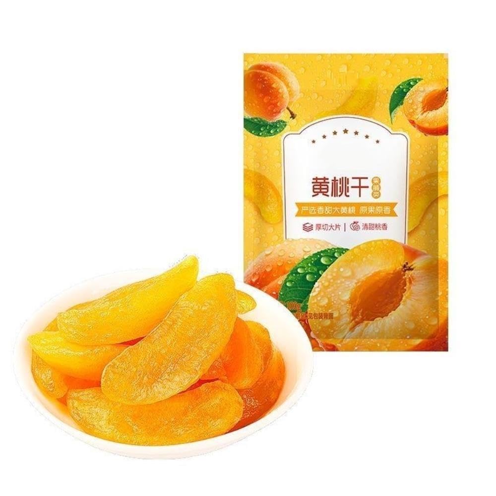 Melocotón amarillo seco, pulpa de durazno en conserva, merienda informal frutas(4pcs)