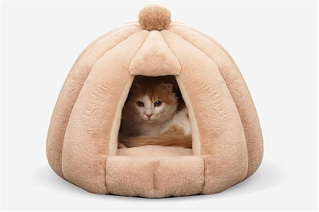 Foto 2 de 7 de Camas para Gatos Igloo Cueva para Gatos con Capucha Cama Calefactable Cuevas y Casas de Campaña Cojines…