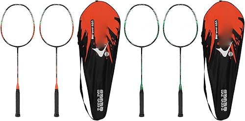 Miniatura 8 de 2 raquetas deportivas de bádminton, raqueta de bádminton ligera de fibra de carbono con bolsa de almacenamiento para patio trasero al aire libre