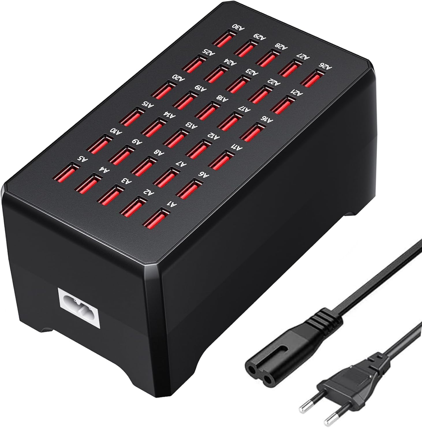Stazione Di Ricarica USB Da 150W 30 Porte, Hub Splitter USB Per Casa, Studio, Hotel, Ufficio, Viaggi, Trasmissioni In Diretta, Caricatore USBA Multiplo Per Telefoni Cellulari, Cuffie, Orologi Ecc