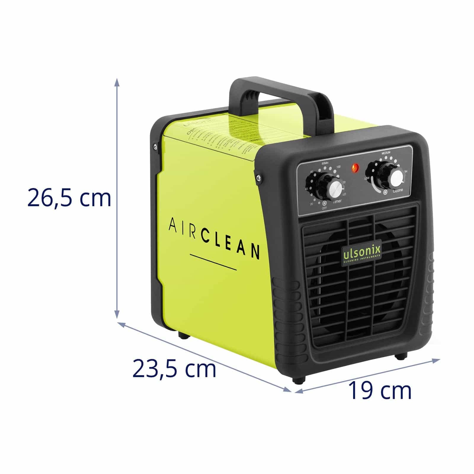 Industrieller Ozongenerator Luftreiniger Ozon Sterilisator Timer 10000mg/h 95W AIRCLEAN 10G-ECO (60 Min Timer, pulverbeschichteter Stahl, Edelstahlfilter)