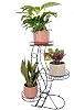 Cocoyyard 3 Tier Metal Plant Stand for Indoor Outdoor Corner. Flower Pot Holder Rack. No Assembly Tools Required. Tri Level Planter Shelf, Indoor Outdoor Modern Planters, Decorative Garden Stands Large
