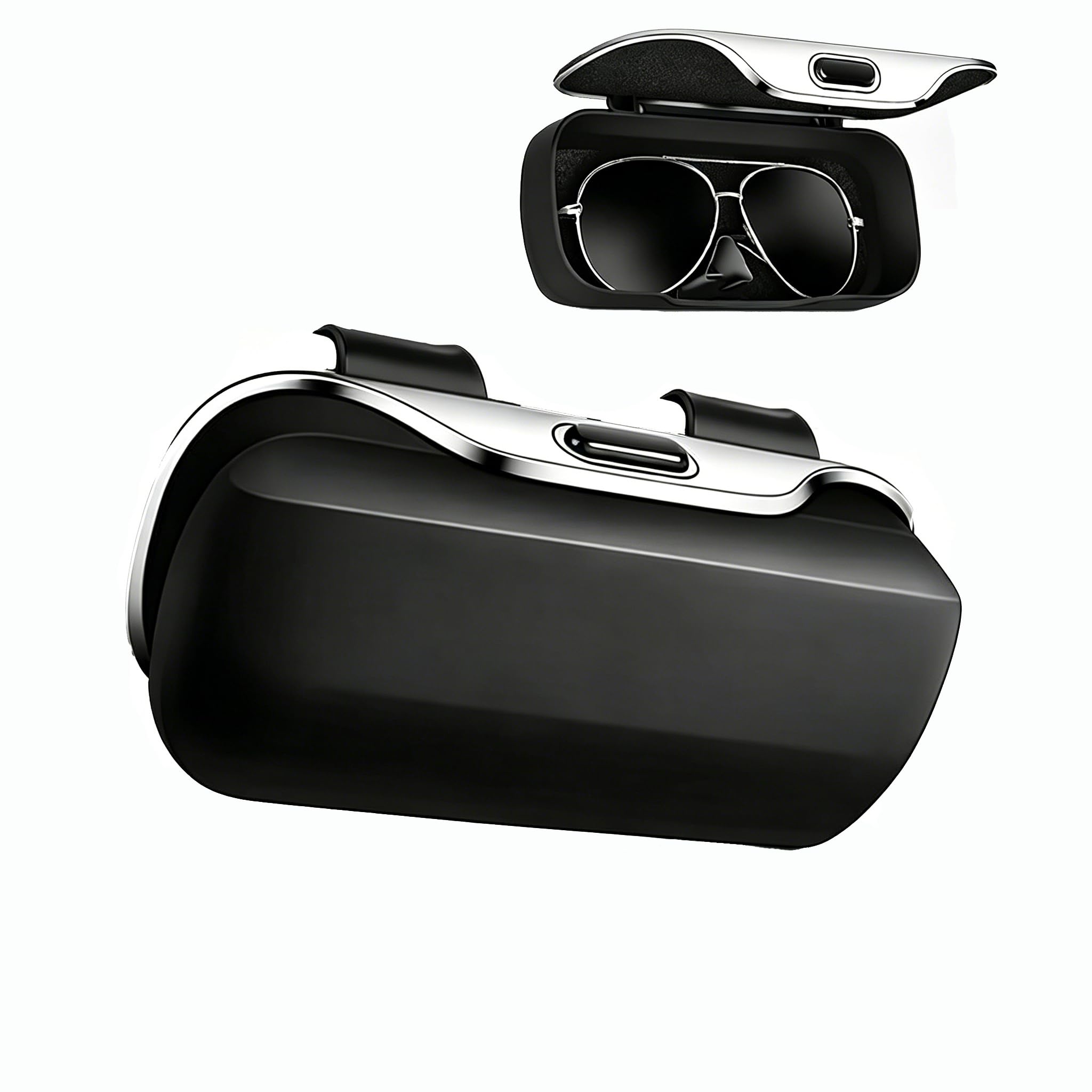 JINGMU Car Glasses Organizer for MG HS ZST ZS MG3 MG5 MG6 MG7 GT GS Hector EZS, Flocking Lining Sun Visor Glasses Case, Glasses Holder for Car, Car Sunglasses Holder for Driving Convenience