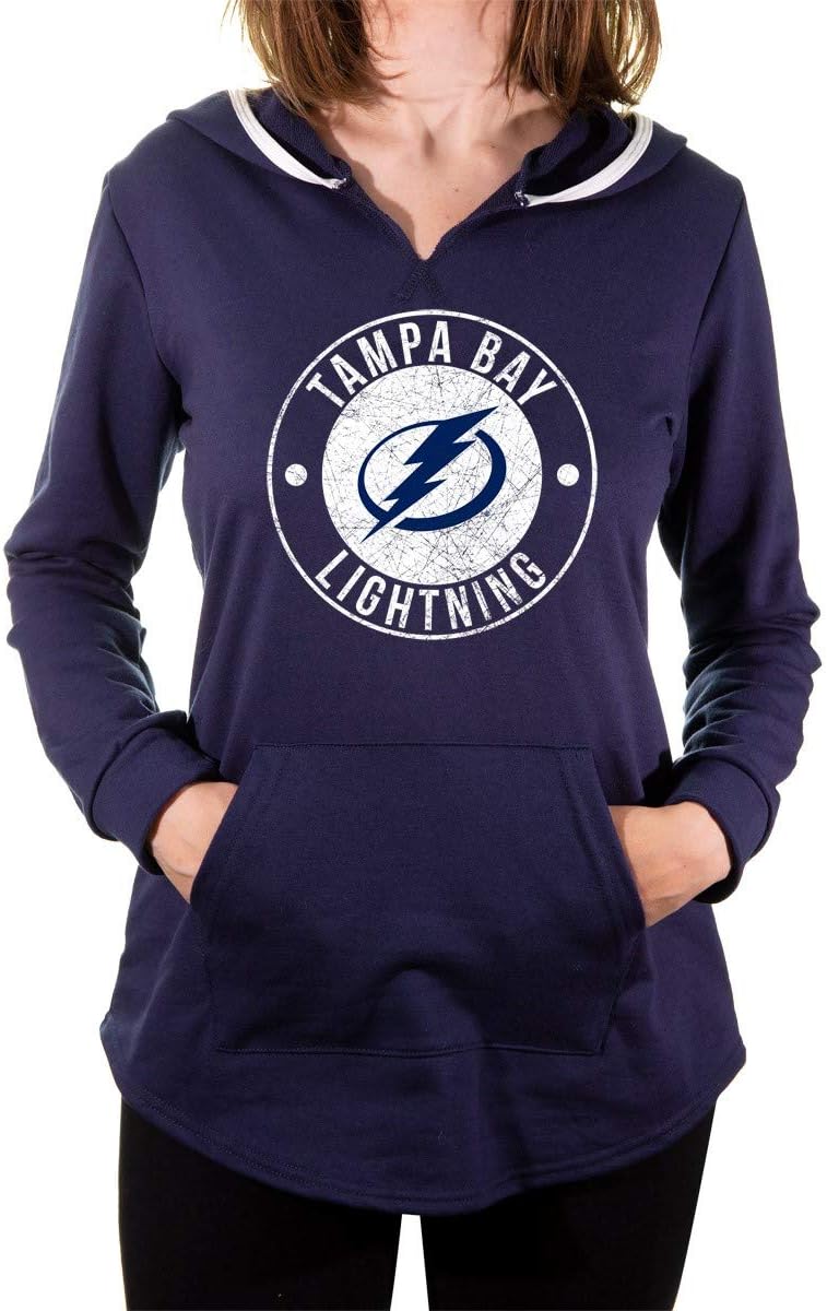 NHL Ladies Official Team Logo French Terry Cover Up Fashion Hoodie Tunic