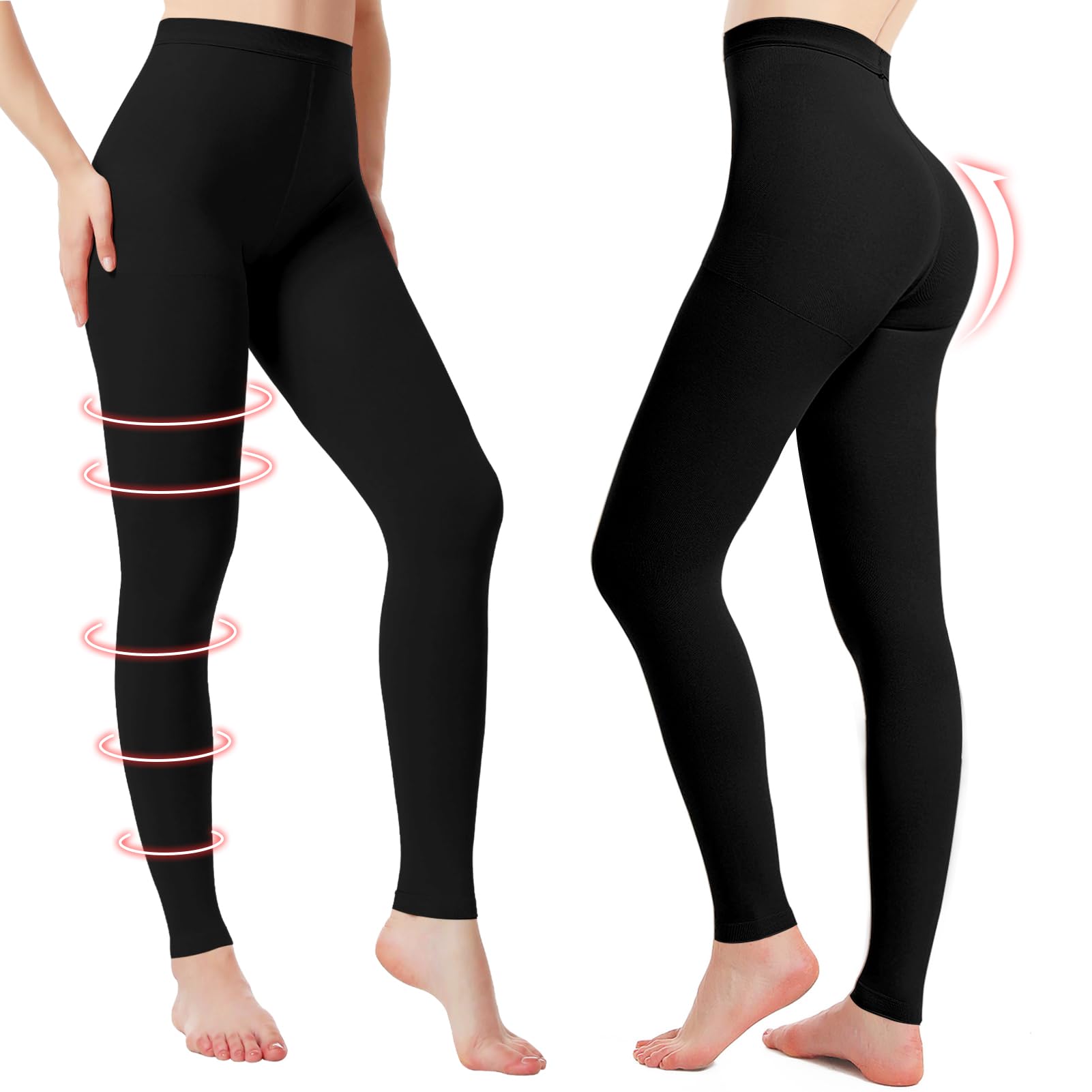 Lakicool 2 Pair Footless Compression Pantyhose