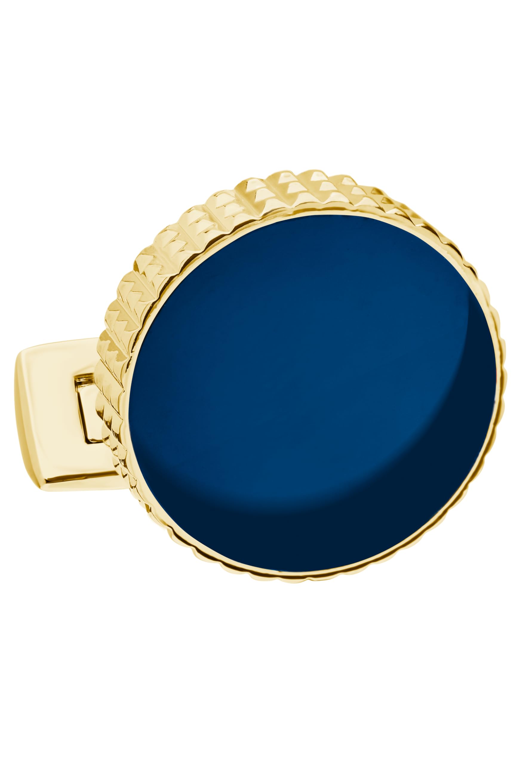 DAVIDOFF PARIS Cufflinks Manschettenknöpfe Blau - vergoldet und blau, rund, für Herren, mit Guilloche-Design - edle Herren - Hochzeits-Accessoires