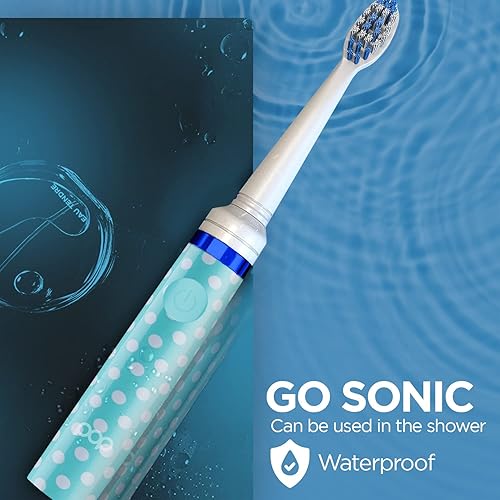 Miniatura 5 de Cepillo de dientes eléctrico Pop Sonic (puntos azules)  Cepillos de dientes de viaje con batería AAA  Cepillos de dientes eléctricos para niños con
