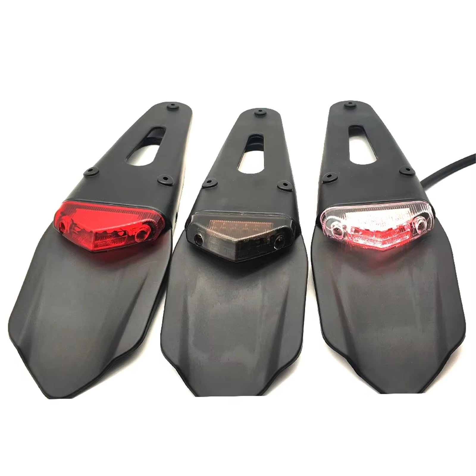 Portatarga Moto Per Parte Posteriore Del Motociclo Per Enduro Motocross Per Supporto Della Staffa Targa Parafango Con Lampada Freno Fanale Posteriore A LED Porta Targa Moto(Red)