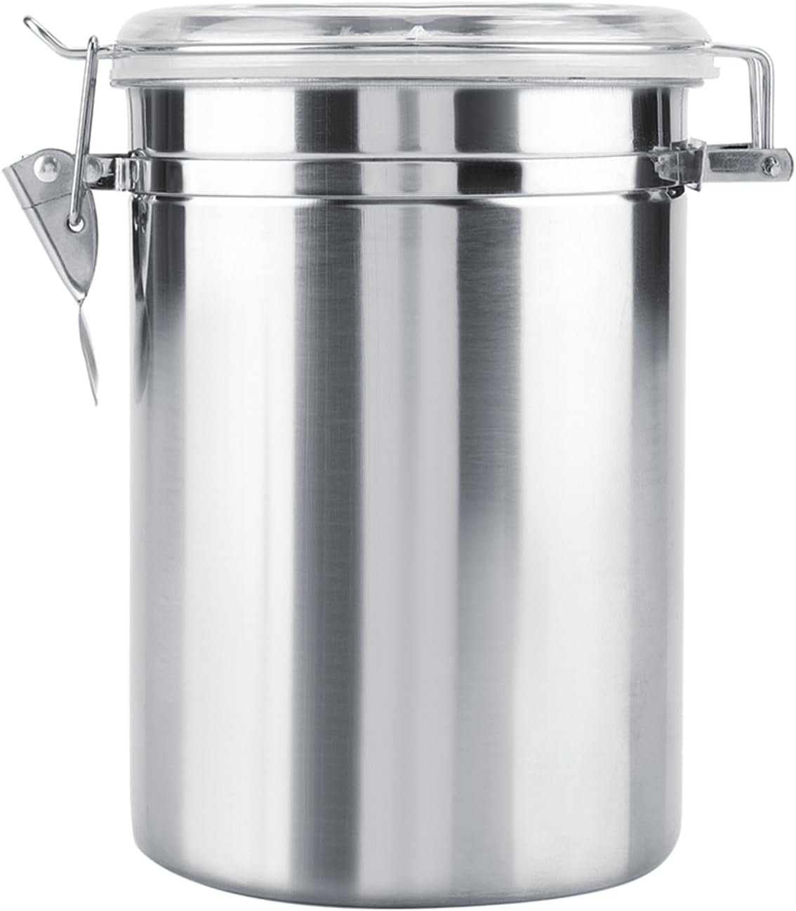 Hilitand Stainless steel coffee container large capacity storage jar with sealing ring for coffee beans tea sugar clear transparent cover (XL 39x39x12.5cm / 15.4x15.4x4.9in)