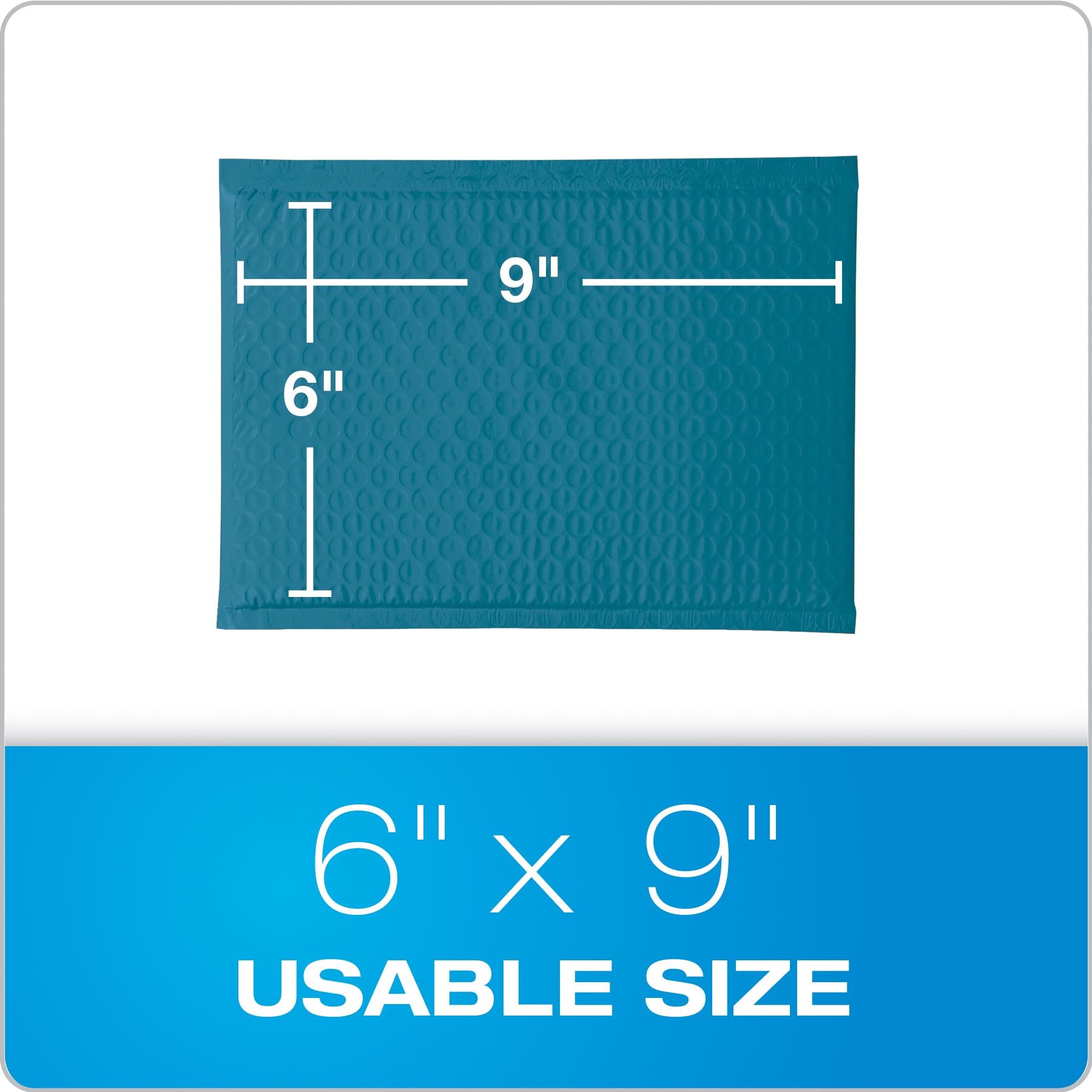 Quality Park Luftpolster-Versandtaschen, 15,2 x 22,9 cm, wasserabweisend, blau, gepolsterte Umschläge, Redi-Strip-Abziehverschluss, 50 Stück pro Box (QUA85862)