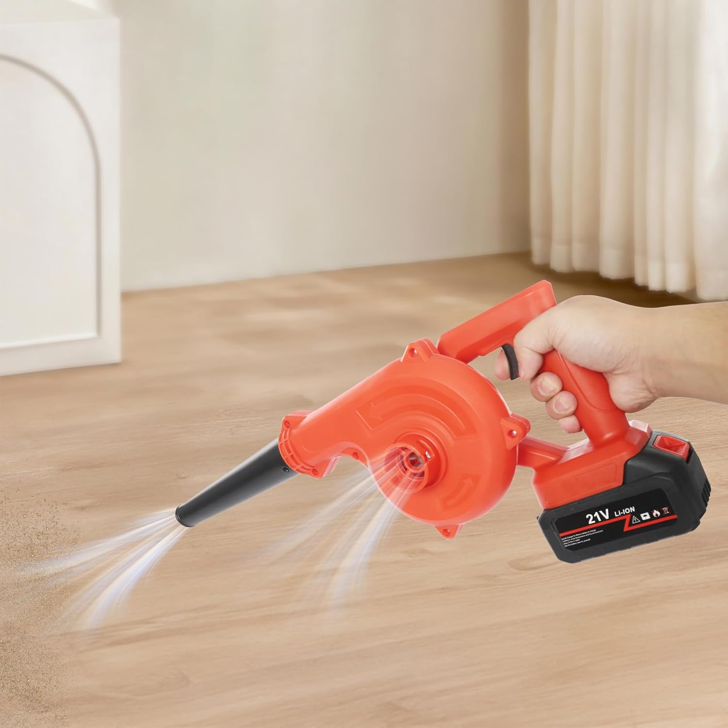 Leaf Blower Cordless, Electric Cordless Leaf Blower, 2-in-1 Suction Blowing Machine with Battery for Lawn Care, Patio, Garages, Dust, Snow Blowing, Pet Hair