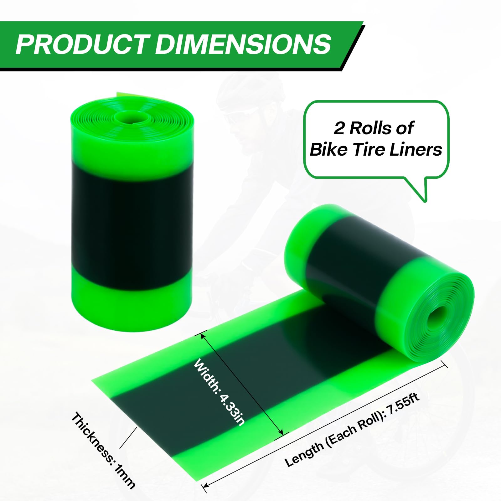 Forro de neumático de bicicleta, compatible con protector plano de tubo de bicicleta