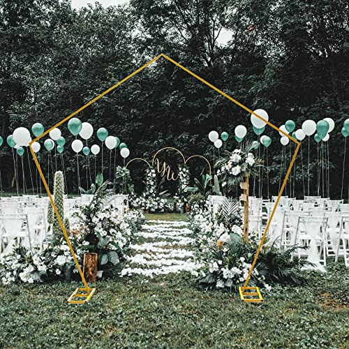 Support d'arche de mariage durable pentagonal fond de scène chic - 3