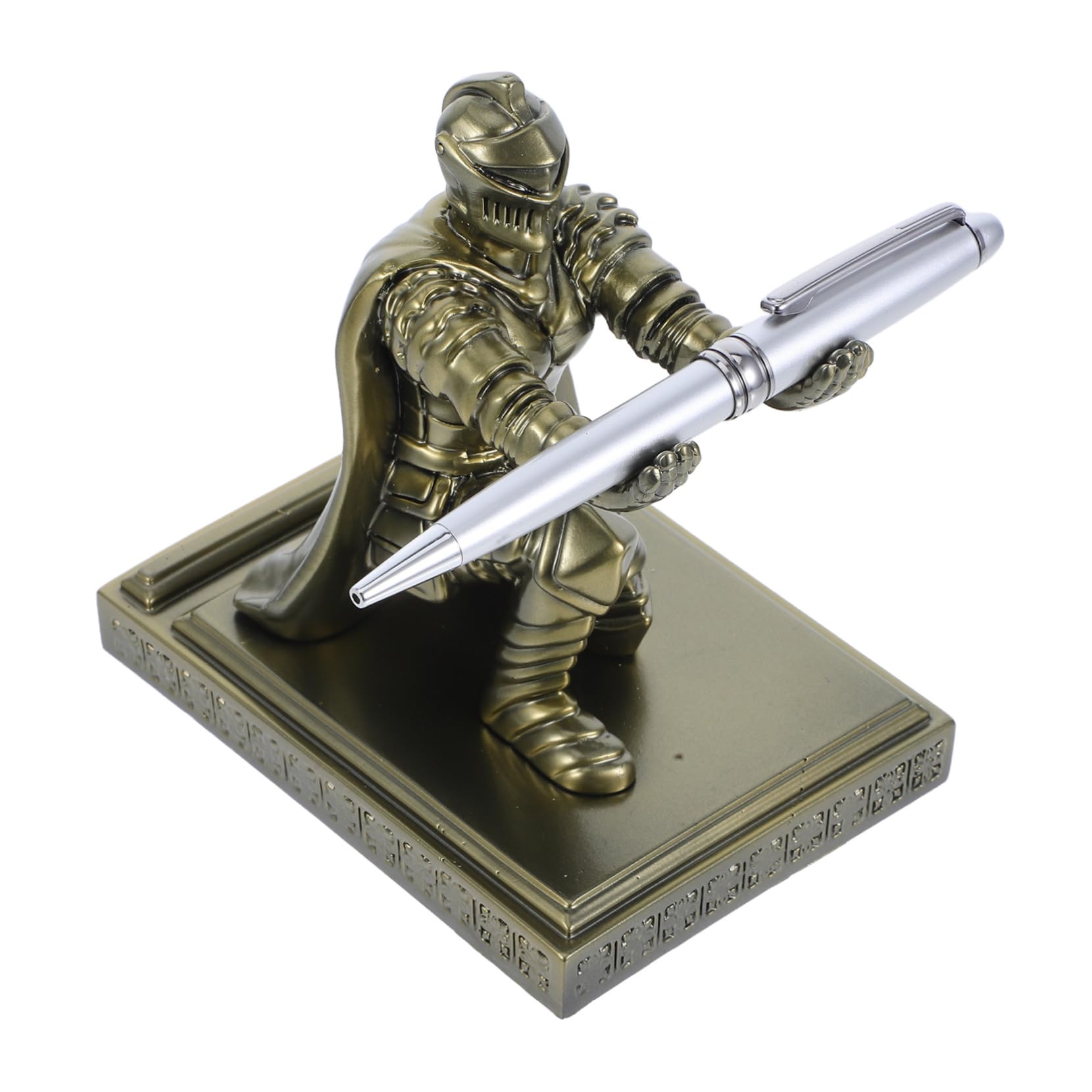Porte-stylo chevalier médiéval pour organiser un bureau vintage avec style