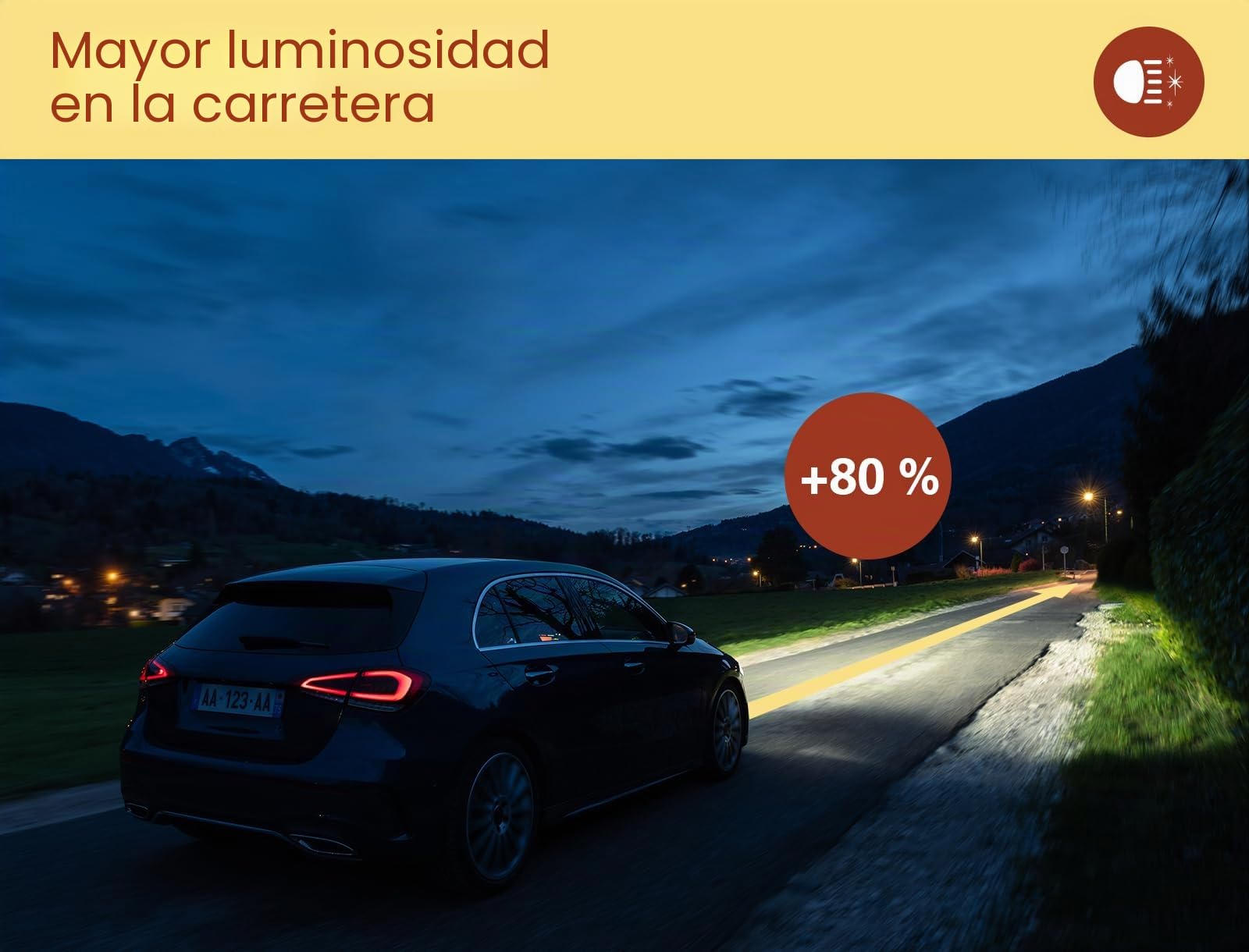 Philips Ultinon Classic lámpara LED para faros de coche (H11), luz blanca cálida de 3.500K, color de luz halógena, 80% más de brillo, lámpara LED de fácil ajuste, juego de 2