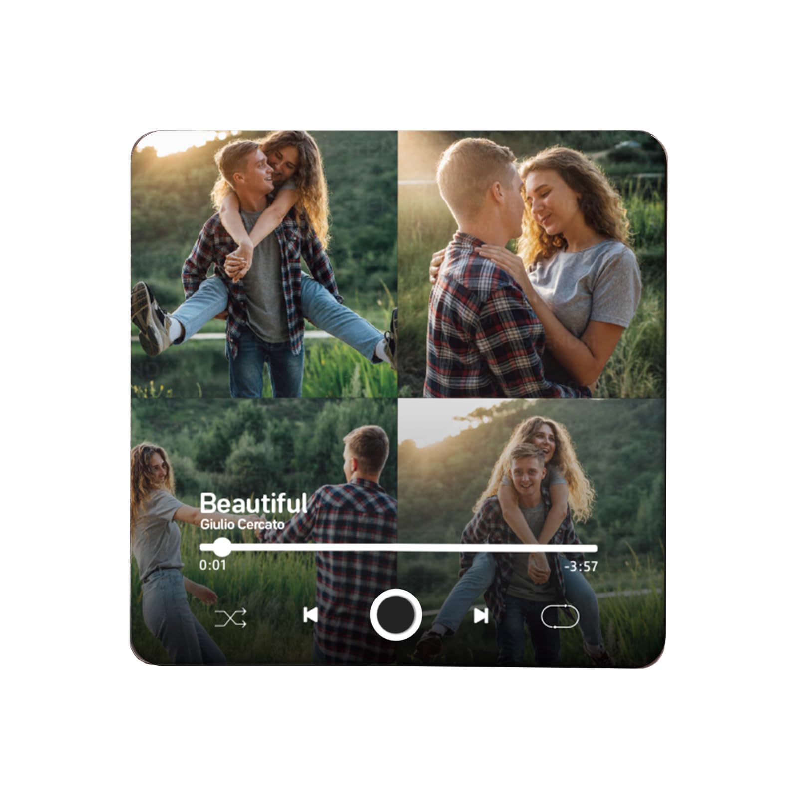 Calamita Frigorifero con Musica Personalizzata – Magnete Musicale Personalizzabile con Immagine e Spotify – Calamite Frigo per Regali di Coppia, Natale, San Valentino, Compleanno (Stile 3)