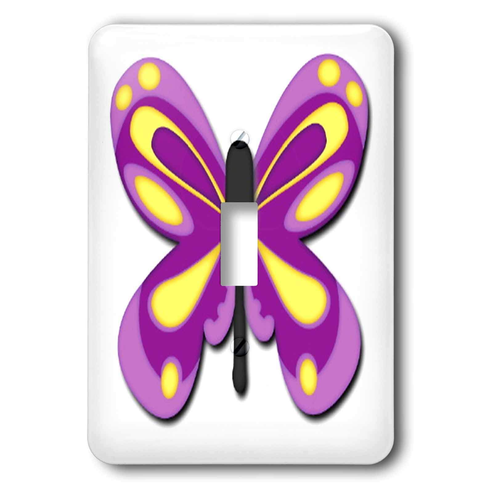 Interrupteur à baïonnette 3dRose papillon violet pour égayer un mur de chambre