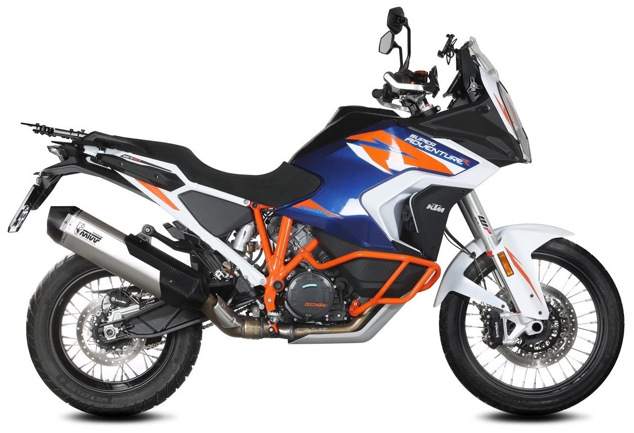mivv tubo de escape homologado cat-oem speed edge titano copa carbono compatible con ktm 1290 super adventure r s t 2021 2022 mototopgun