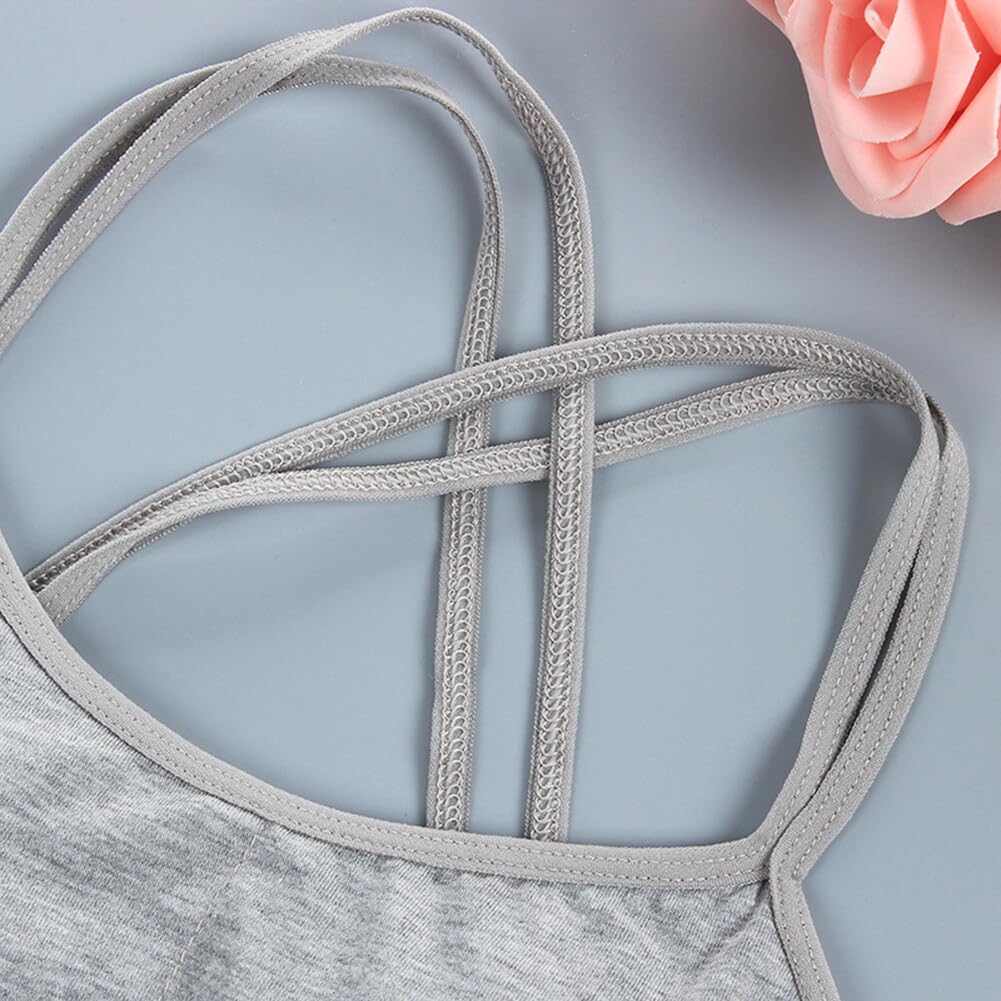 4 Ensemble de Fille Brassiere Soutien-Gorge Sport+Culotte, Ensemble Culotte Coton Sport sous-vêtement Ensemble Soutien-Gorge Brassière Ensemble Soutien-Gorge Slip pour Filles 8 à 16 Ans
