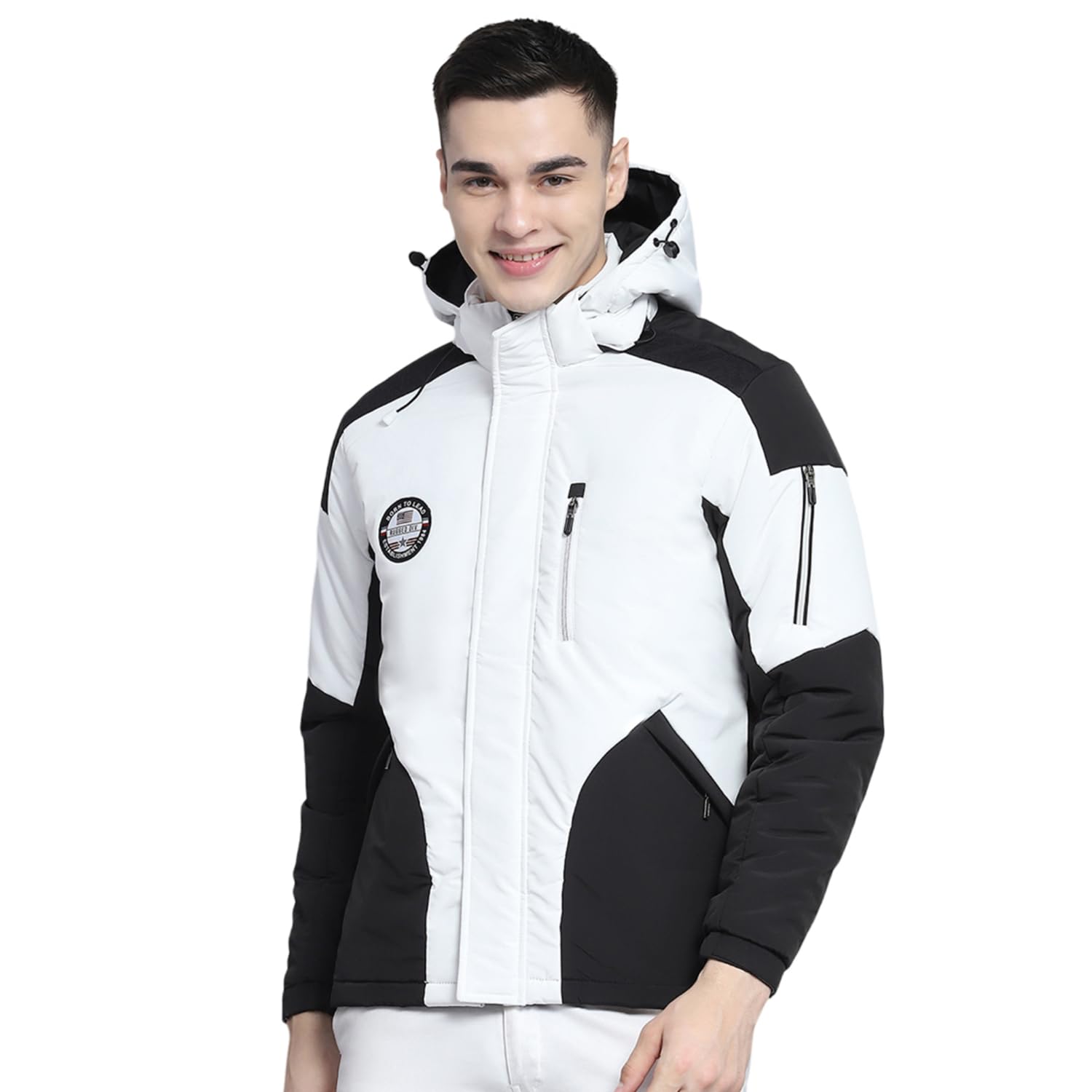 monte carlo Mens Solid White Hooded Neck Full Sleeve Jacket-picture-18