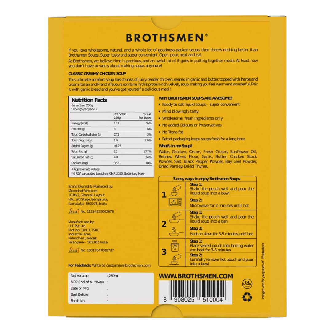Brothsmen Classic Chicken Ready-to-eat Liquid Soup 250ml - Image 2 thumbnail