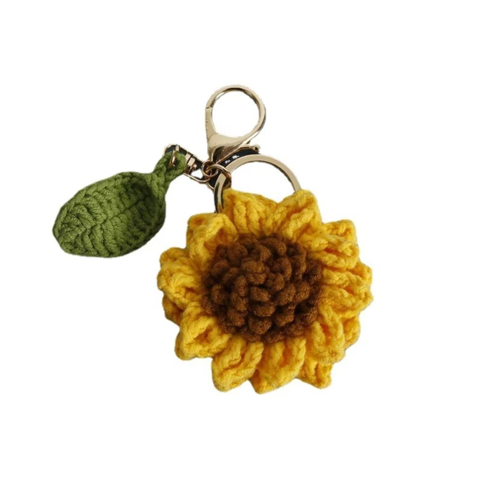 NEWEI Cute Girasole Anelli Portachiavi In Acciaio Inox Girasole per Le Donna Ragazza Borsa Auto Chiavi Charms (Argento