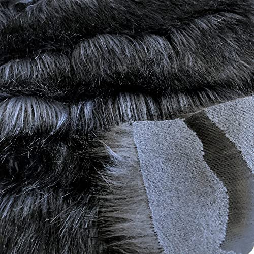 Tissu en fausse fourrure de luxe bleu noir une caresse textile pour vos hivers