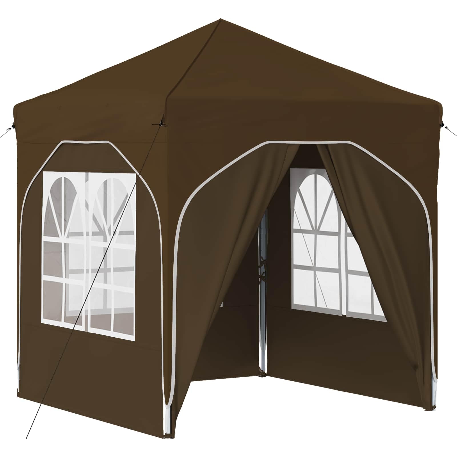 Tienda de campaña para fiestas, 192 x 192 x 245 cm, color topo, carpa para jardín, fiesta, festival, boda