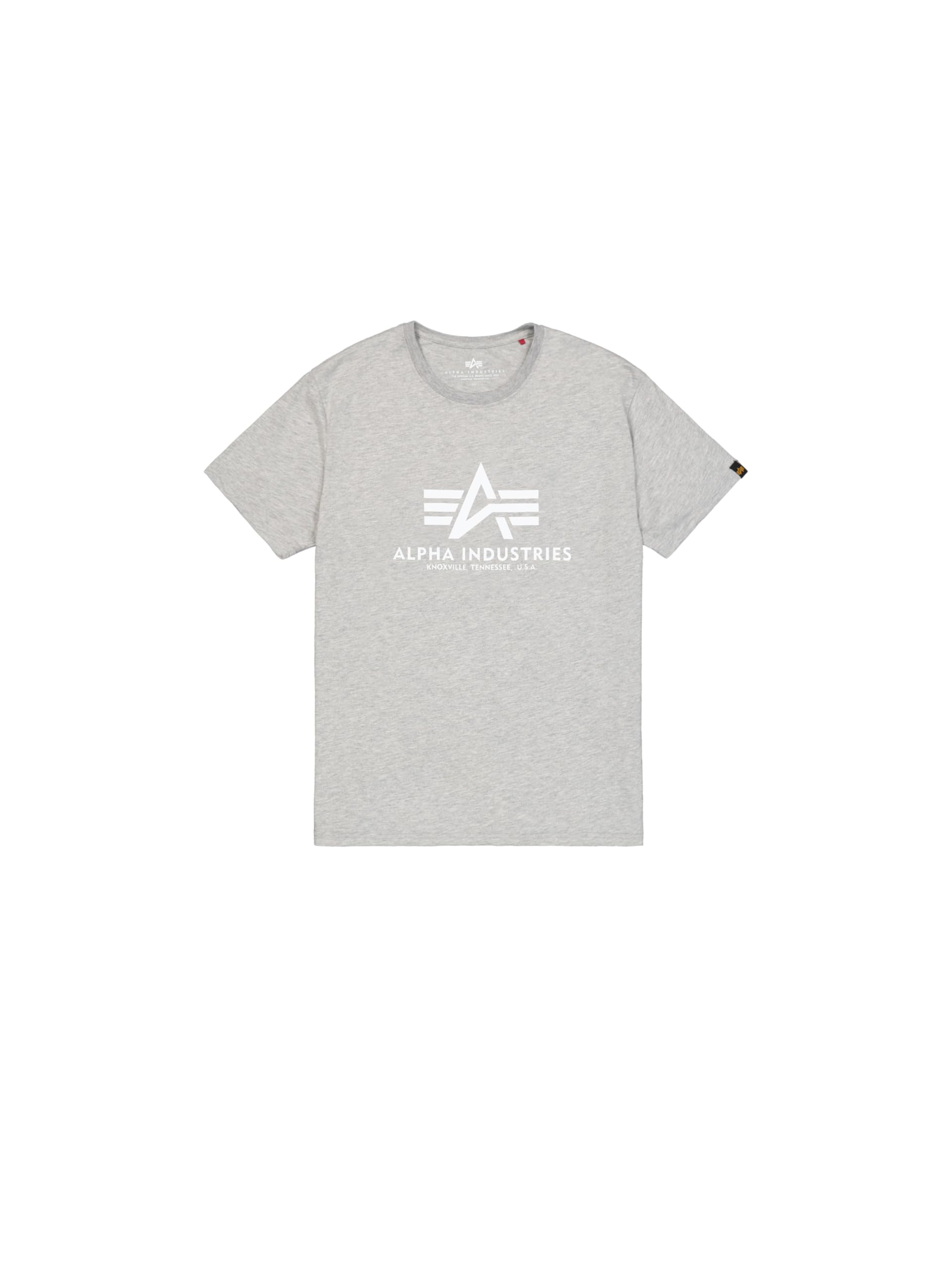ALPHA INDUSTRIES Herren Basic T-shirt, Grey Heather/White 230, M