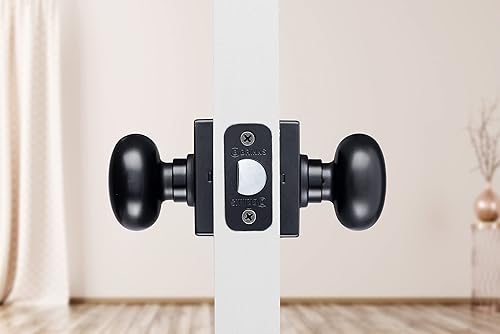 Miniatura 9 de BRINKS Paquete de 6 pomos cuadrados para puerta de pasaje interior contemporáneos de color negro mate  Paquete de 6 pomos de puerta para