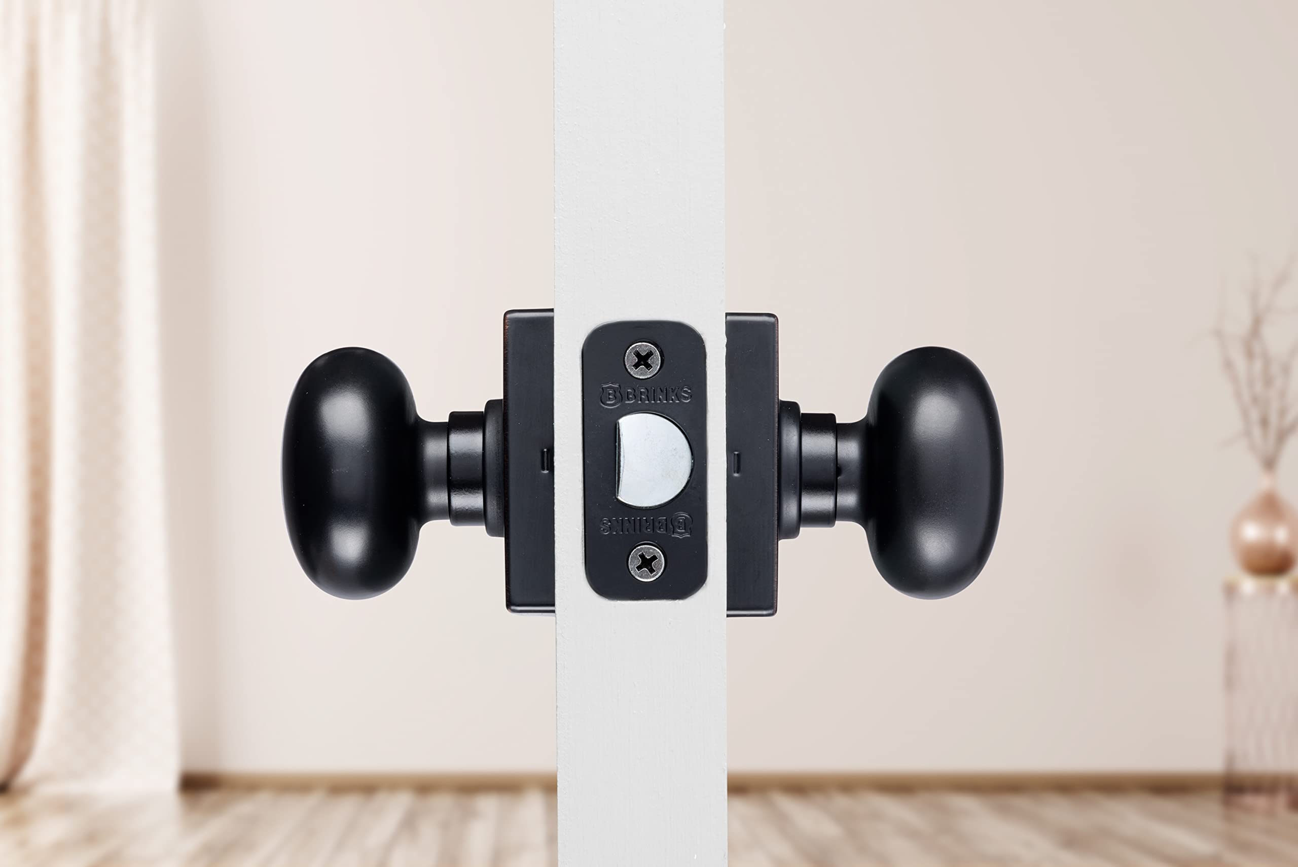 BRINKS Matte Black Passage Knob - Modern Door Handle -9