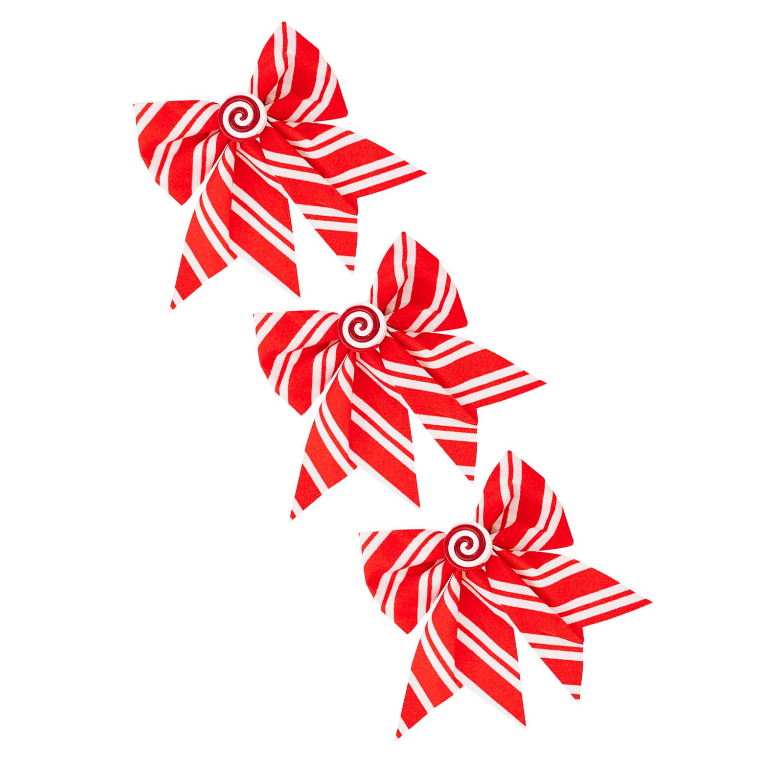 YROHGKPN 3Pcs Christmas Tree Decoration Striped Fabric Bowknot for Wreath Door Handle Mantels Window Wedding Decoration Packaging Bowknot Ornaments for Christmas Tree