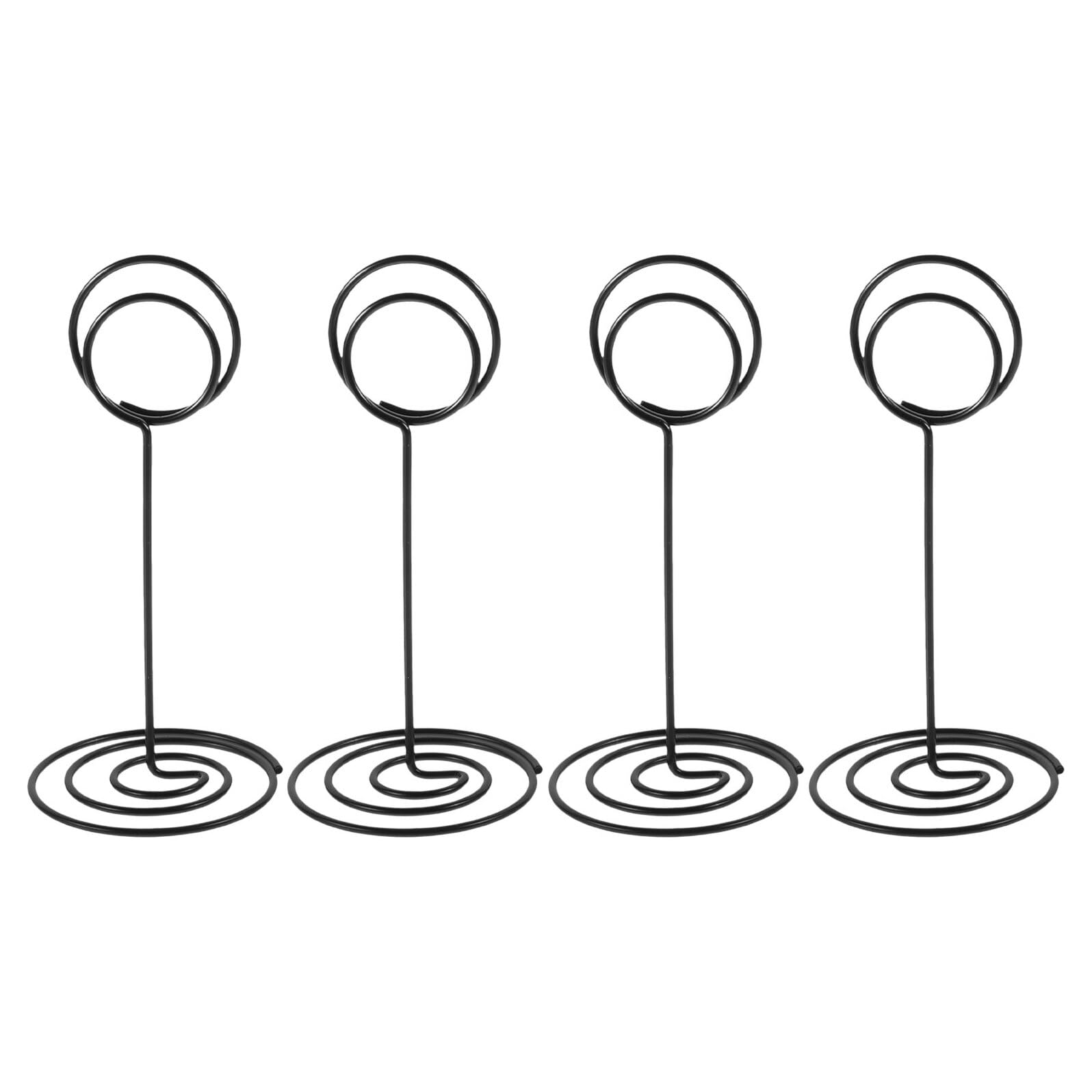 VALICLUD Porte-cartes de Table en Fer Noir, Lot de 4, Support Spiralé
