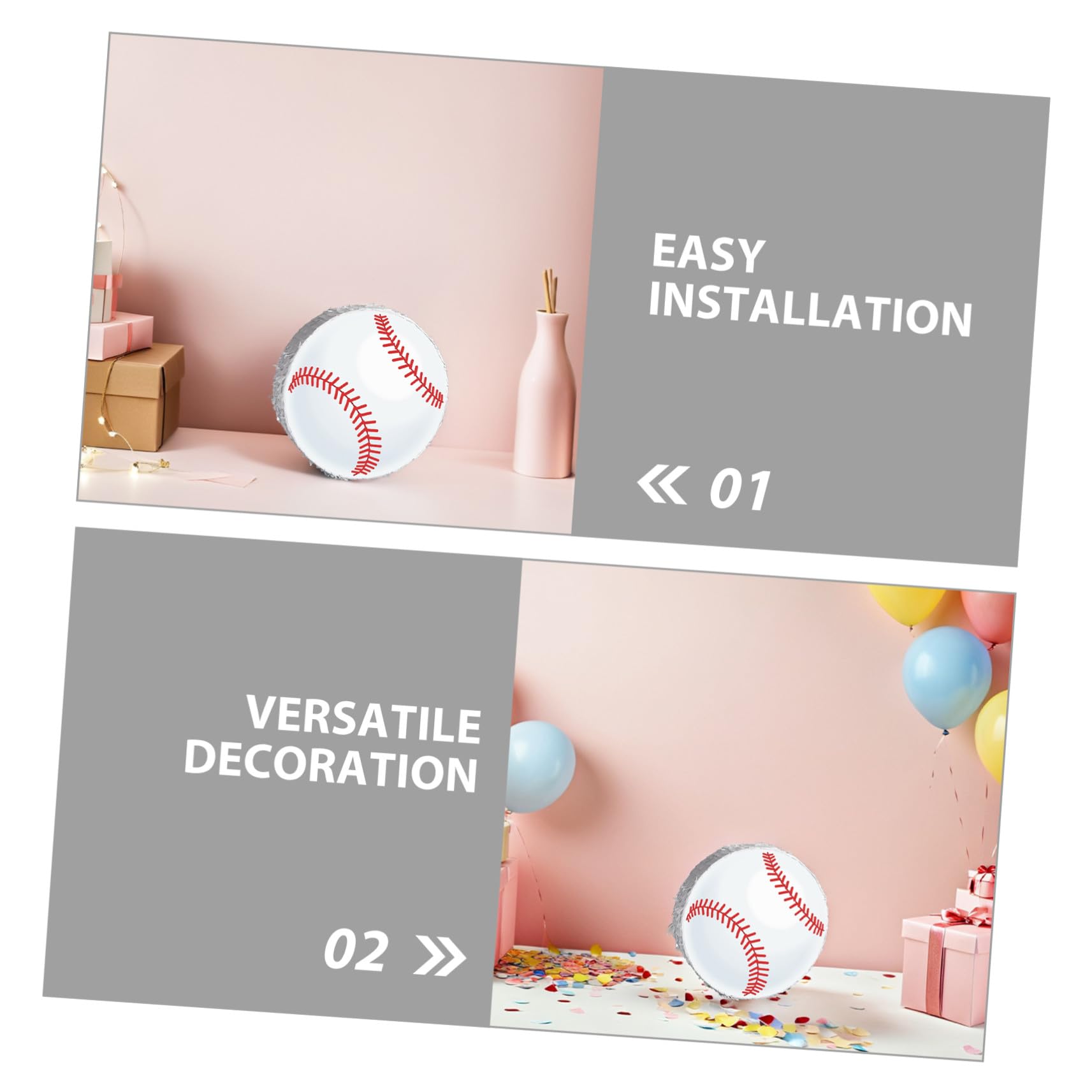 Abaodam Piñata de Béisbol para Fiestas Infantiles Divertido con Bate y Máscara Rellenable y Colgante Decoración Temática Deportiva para Cumpleaños y Shower