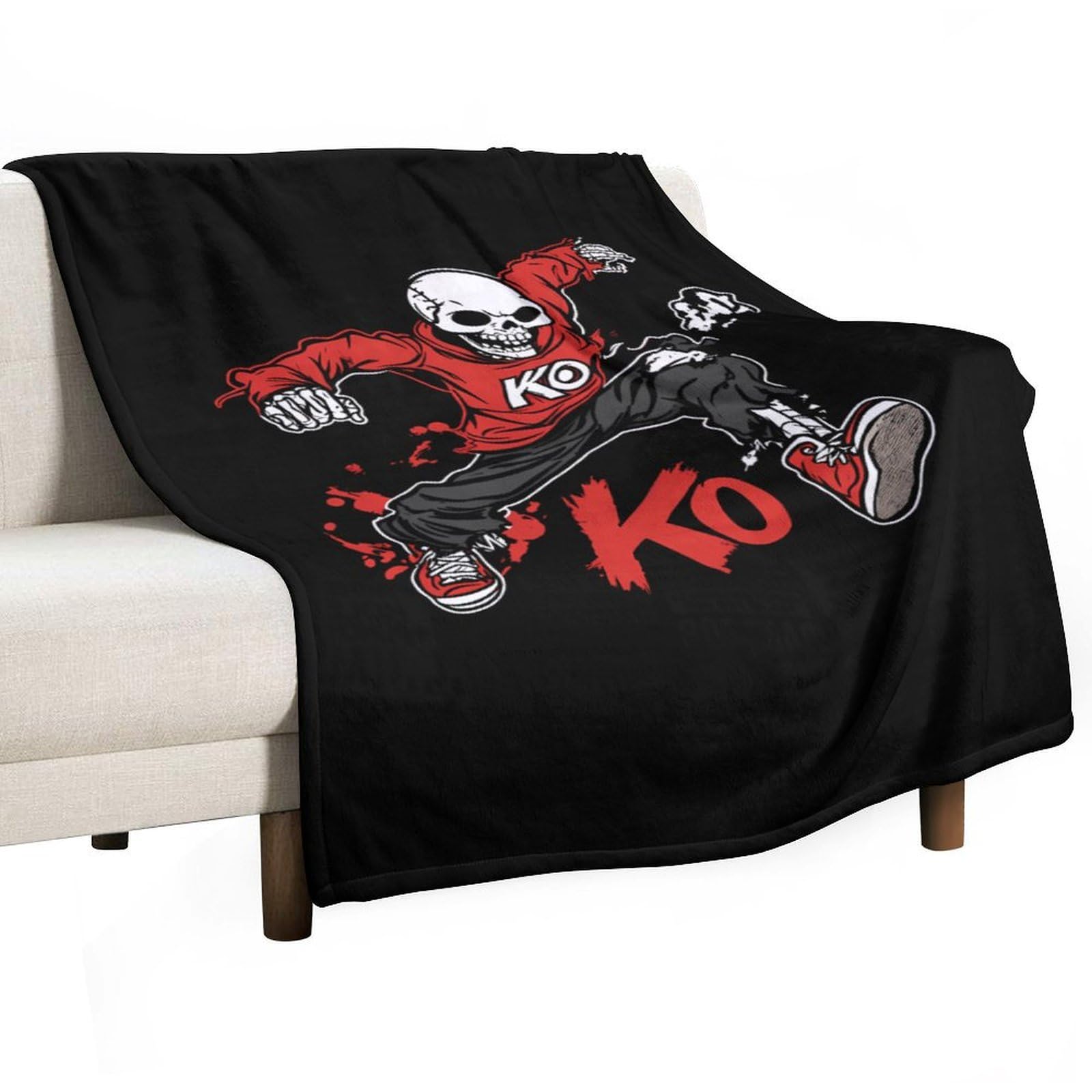 Cgsbngha Style Kung Fu Skull Flannel Fleece Blanket Lightweight Soft Throw Blankets For Sofa Couch Bed Chair