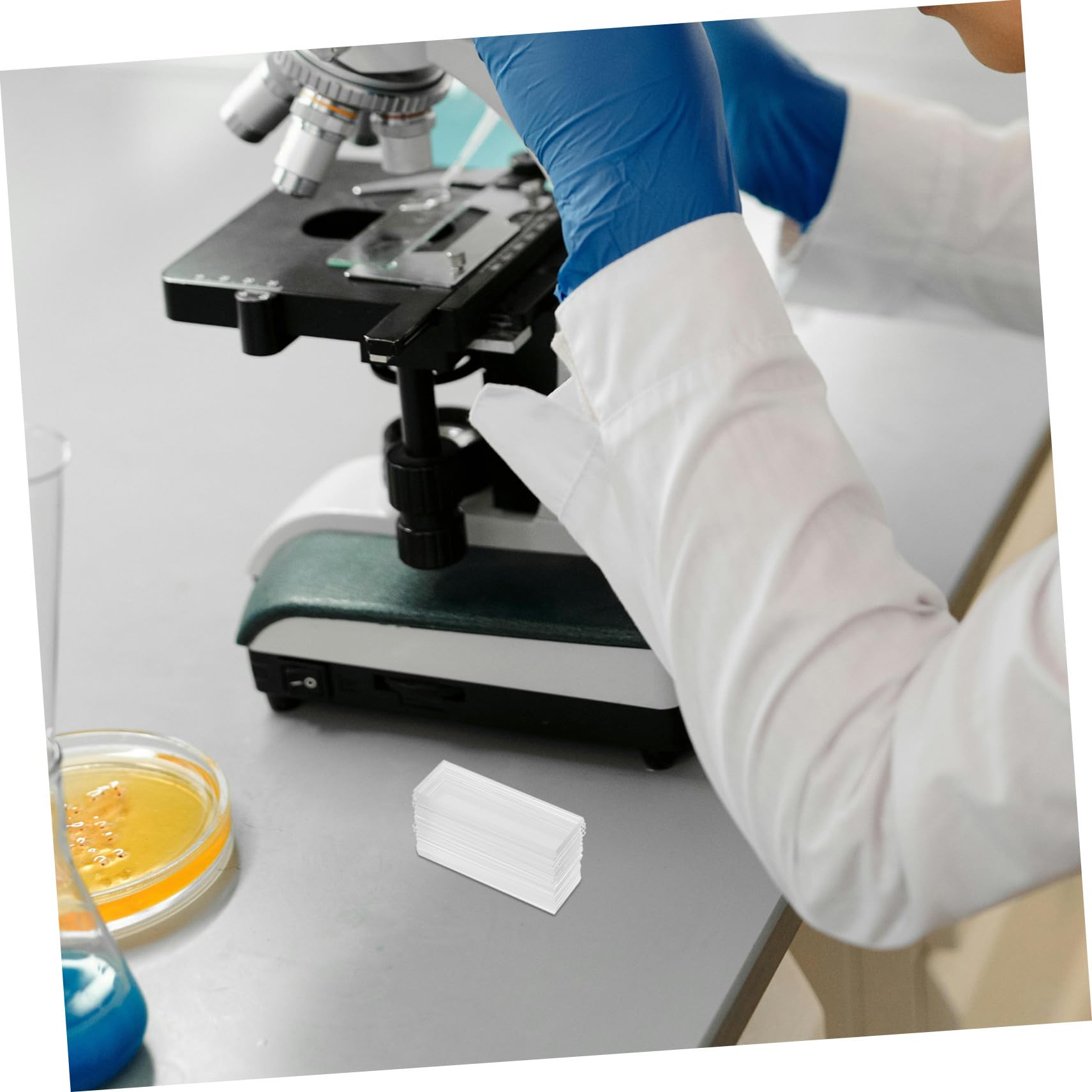 STOBAZA 200 Pièces Diapositives De Verre Pré-nettoyées Lames De Microscope De Laboratoire Diapositives En Verre Optique Pour La Biologie Transparent