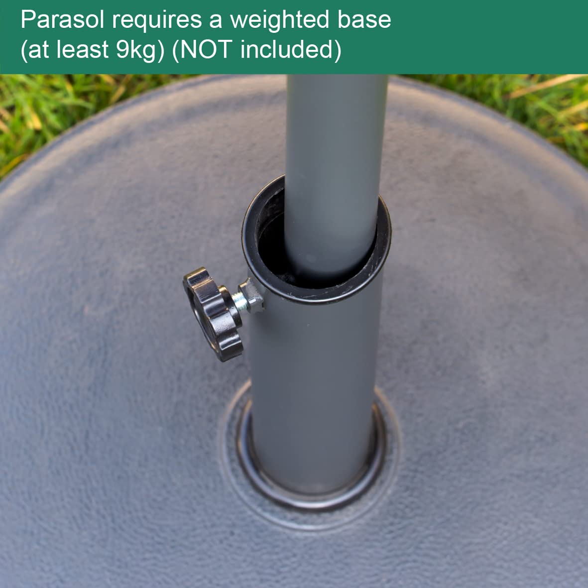 GardenKraft 14730 2.7 m ombrellone e Tilt 6 Rib – Grigio Chiaro