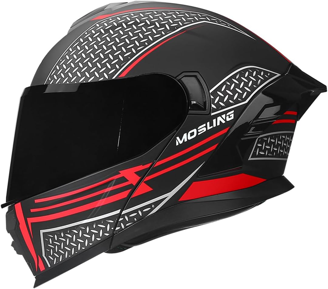 Flip Up Motorcycle Modular Full Face Helmet Dual Visor Integrated Motorbike for Adults Men Women Racing Moped Street DOT Approved