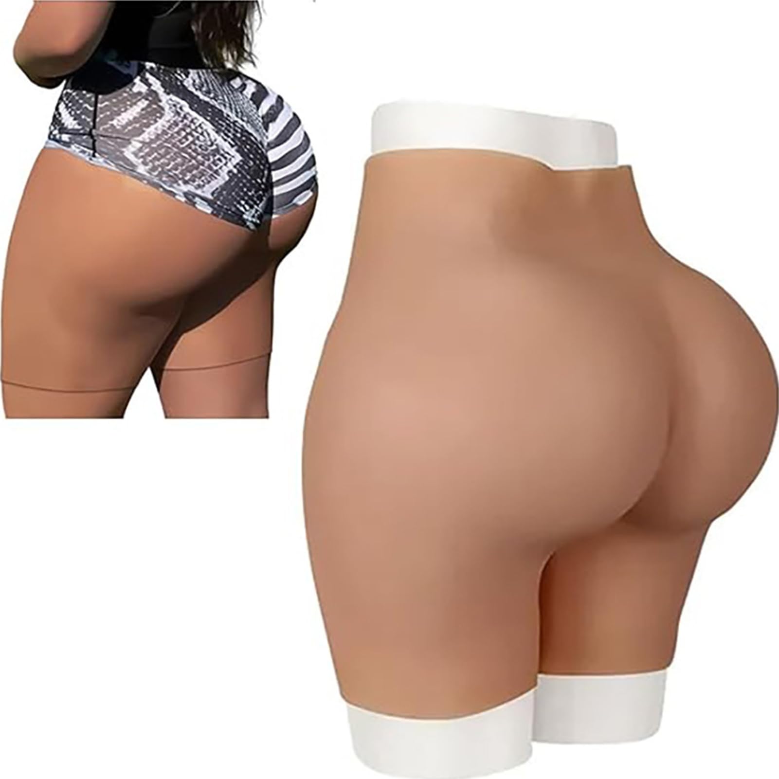 XYHAOAI Crossdresser Silicone Shapewear Realistic Hip pads and Butt Pads Honeycomb design for Women Crossdressing Drag Queen,Dark skin,S