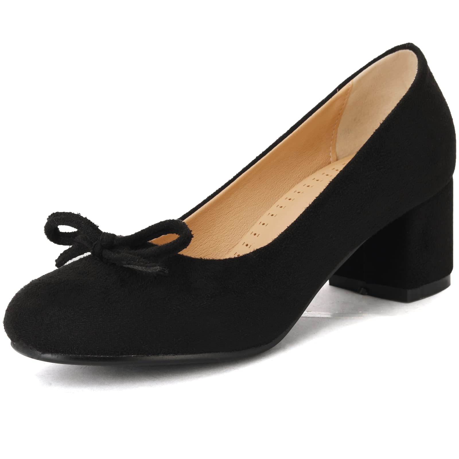Damen Pumps mit 5,5cm Blockabsatz und Schleife