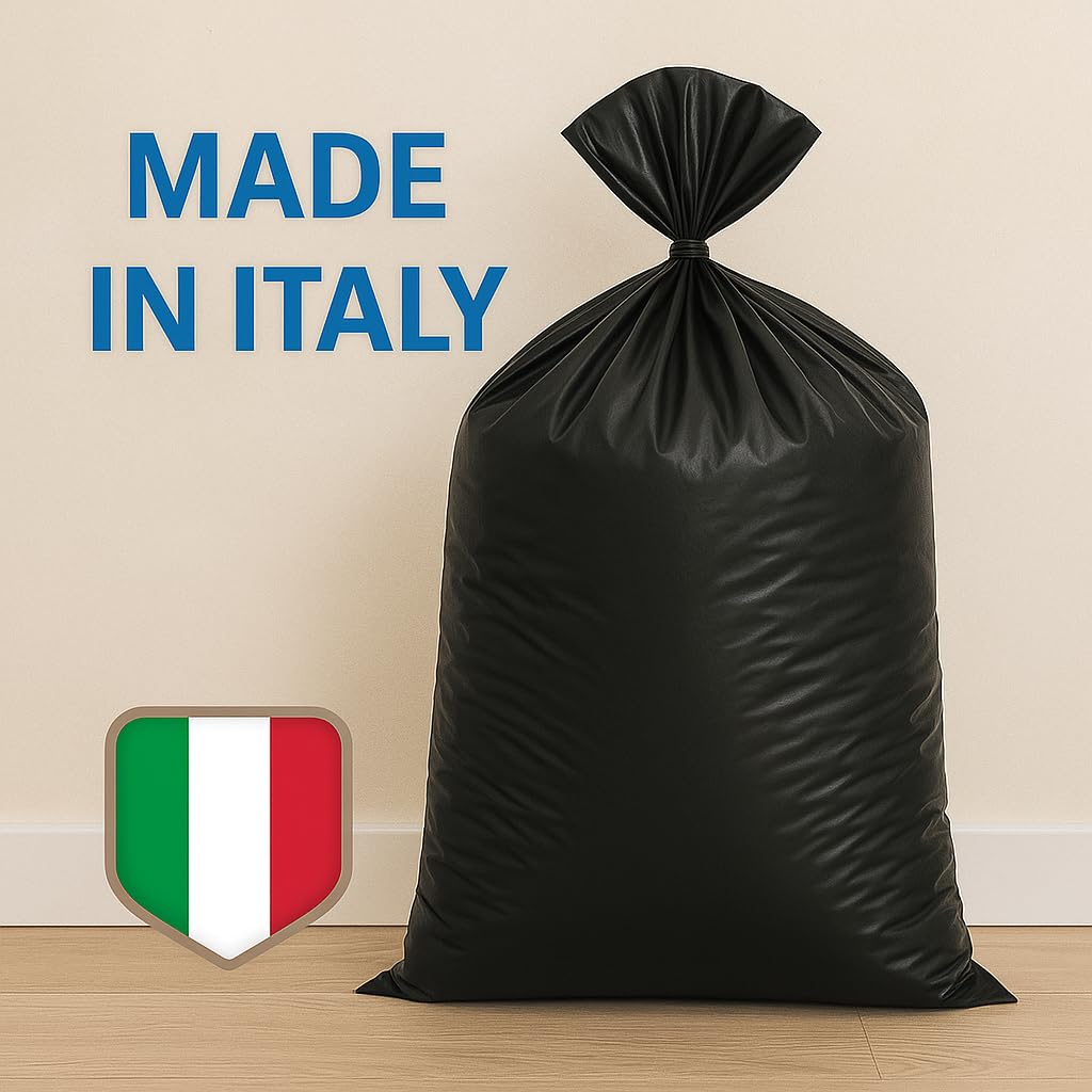 ETIK by Monosafe – Sacchi Neri Spazzatura 50x60 cm LDPE Rigenerato (400 Rotoli da 10 Sacchi – Totale 4000 Sacchetti)