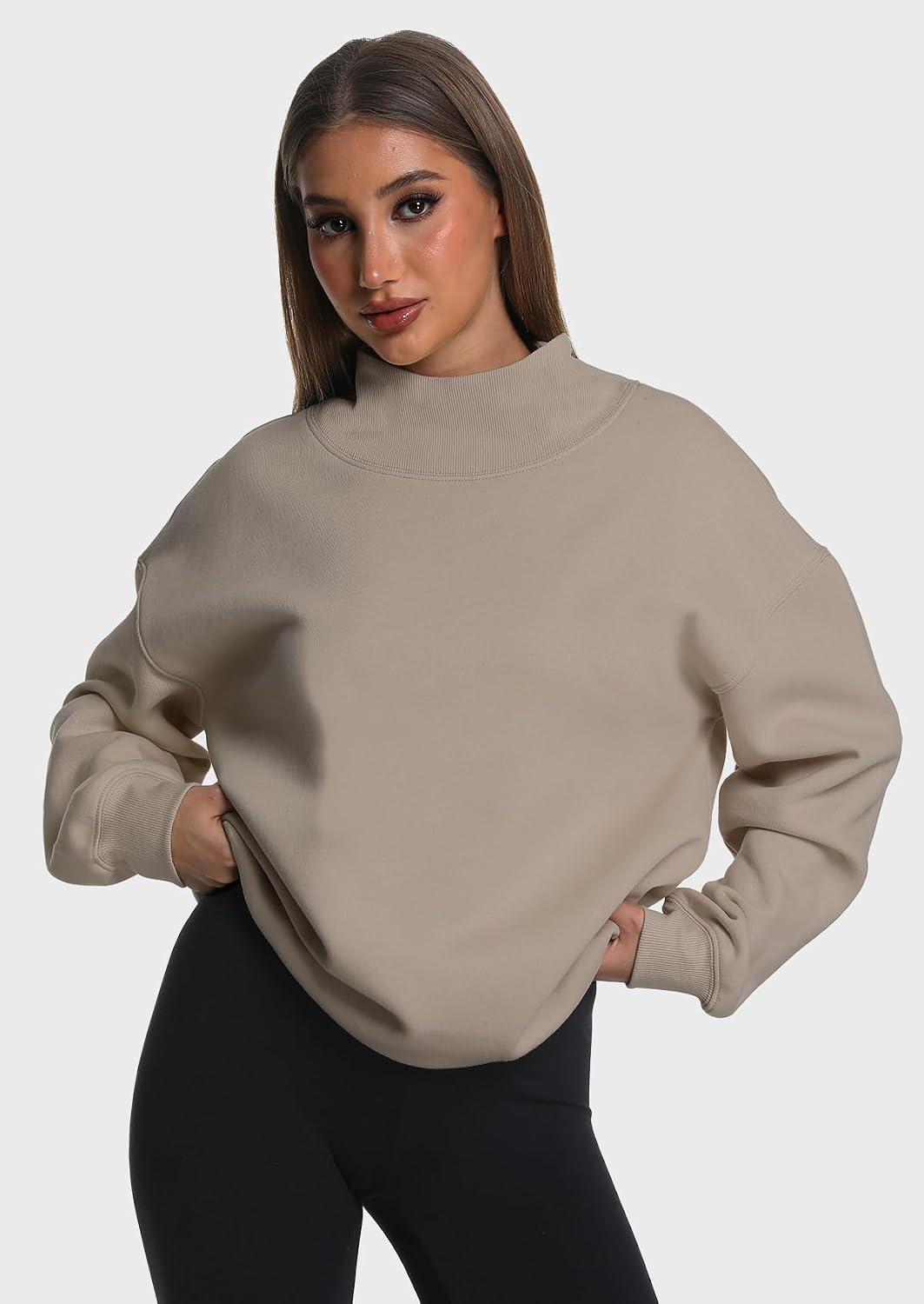 Kottke Womens Oversized Sweatshirts Turtleneck Pullover Long Sleeve Hoodies Tops Fall Fashion Outfits Clothes