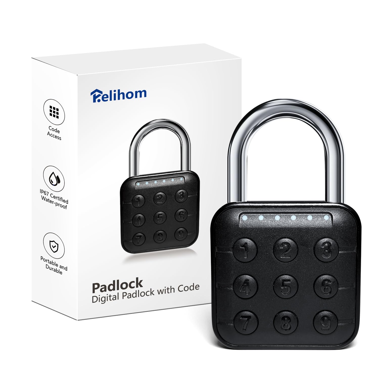 Relihom Combination Lock for Locker, Padlock with Code, Gym Locker Lock, High Security Keyless Entry Padlock for Gym, School, Gates, Outdoor, IP67 Waterpro (Basic Lock)-image-30